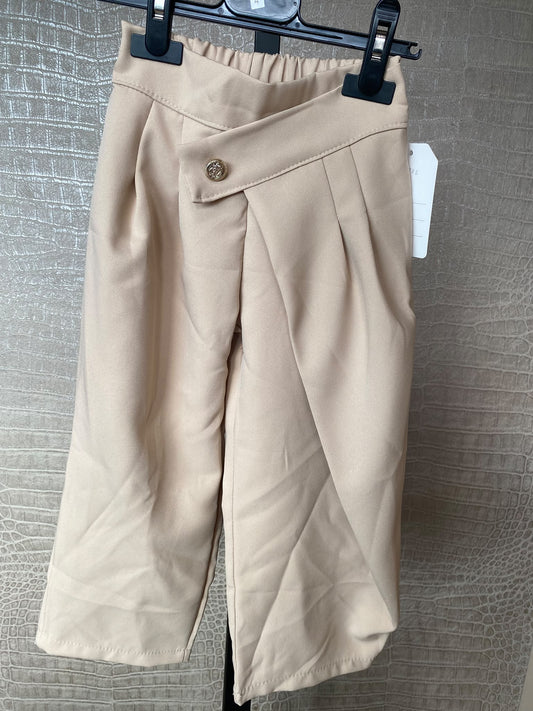 Wide Leg Broek met Gouden Knoop