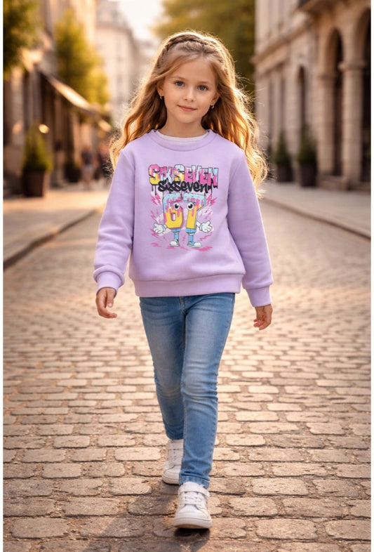 Unisex sweatshirt met print en ronde hals