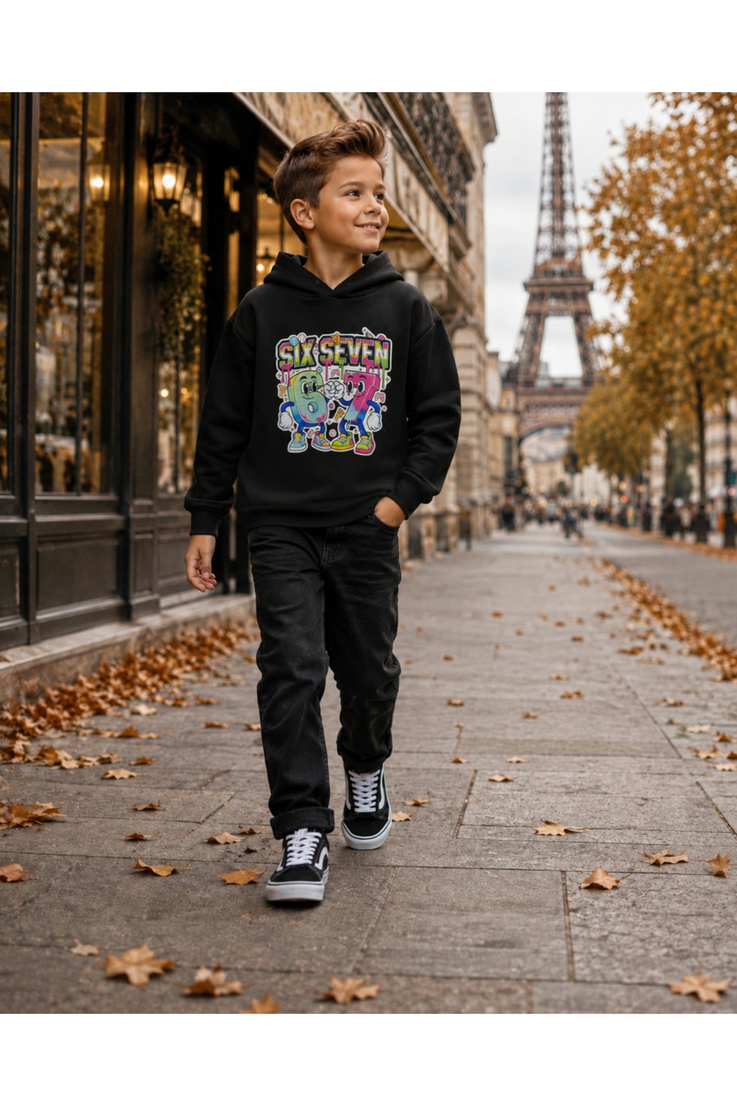 Unisex sweatshirt met print en ronde hals
