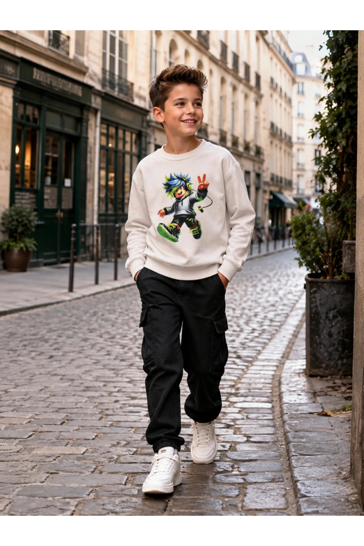 sweatshirt met speelse print