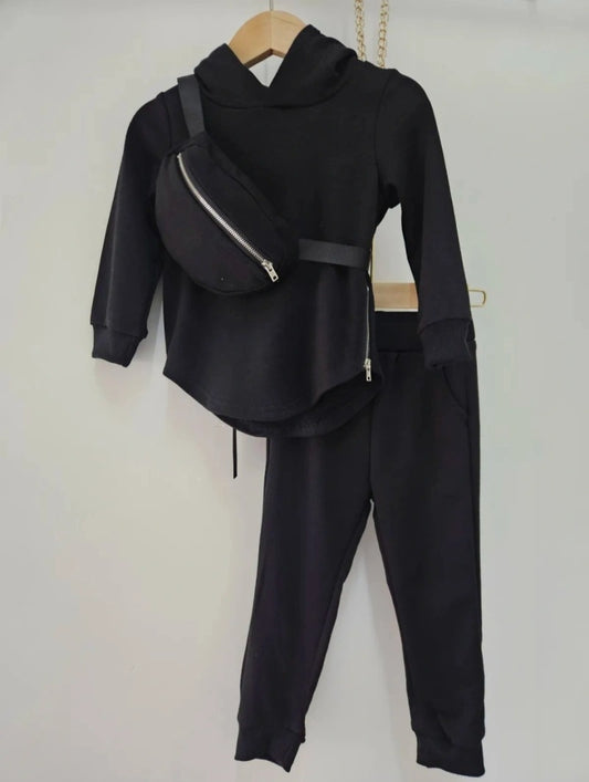 Sweatshirt met capuchon, rits en 'Banana Boy'-tas