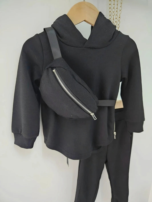 Sweatshirt met capuchon, rits en 'Banana Boy'-tas