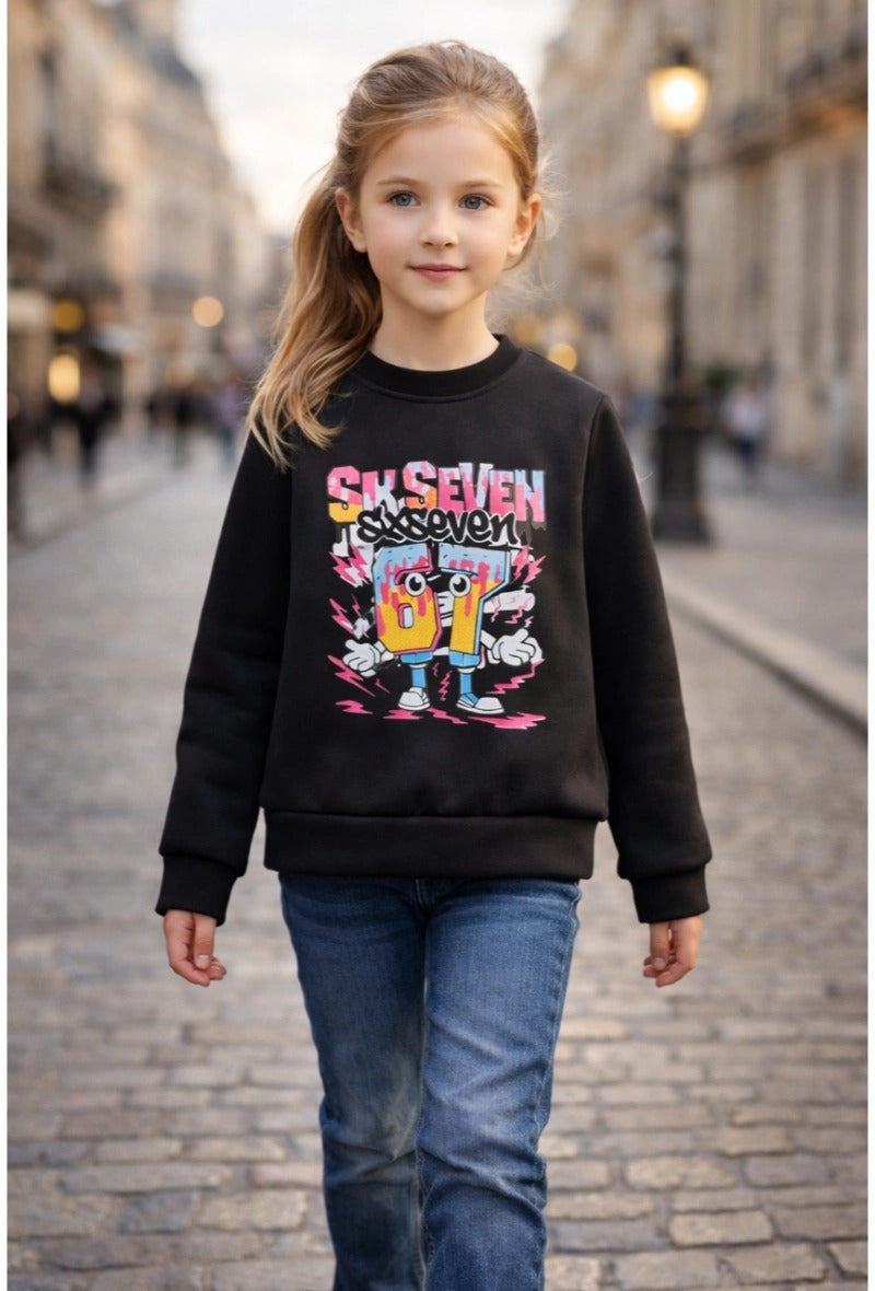 Unisex sweatshirt met print en ronde hals